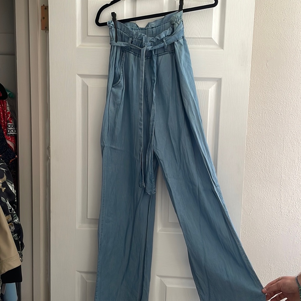Flowy chambray pants